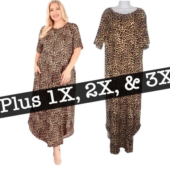 Boutique Dresses & Skirts - LAST 1 Boutique NWT Plus Maxi Leopard 1x 2x 3x